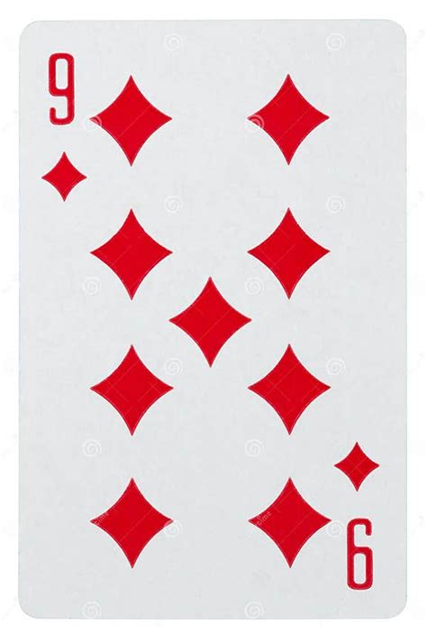 Playing Card Nine Of Diamonds Isolated On White Stock Image Image Of
