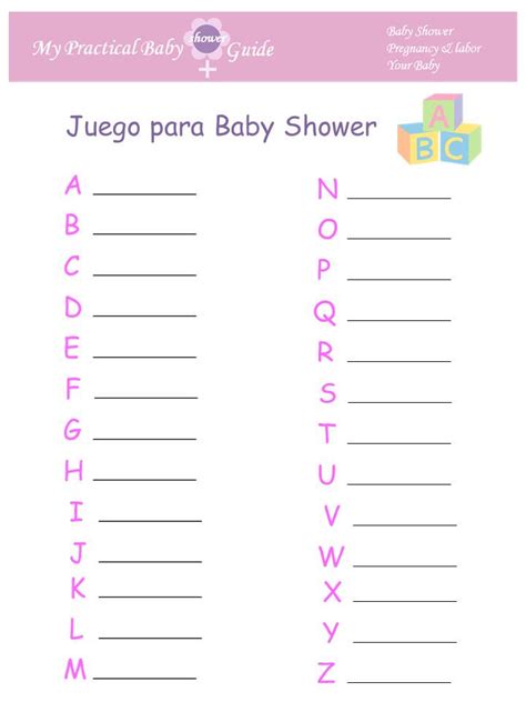 Juegos de diferentes temáticas para baby shower listas para imprimir y con sus respuestas incluidas. Juegos Para Baby Shower Gratis Imprimibles Con Respuestas ...