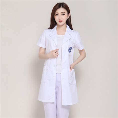 2017 Fashion Korea Style Female Short Sleeve Medical Lab Coats Hospital