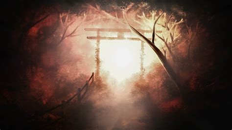 Old Japanese Shrine Embedded In The Forest