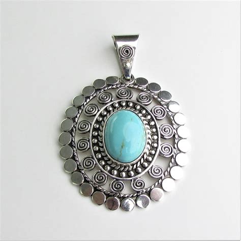 vintage-persian-turquoise-and-925-sterling-silver-pendant-etsy-sterling-silver-pendants