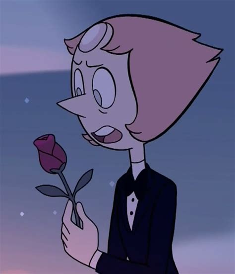 A Cartoon Character Is Holding A Rose In His Right Hand And Looking At
