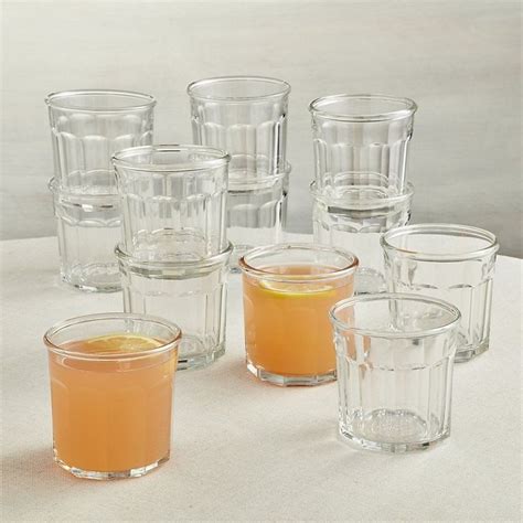 Set Of 12 Small Working Classic Drinking Glasses 14 Oz All Purpose Clear Glass Crate And