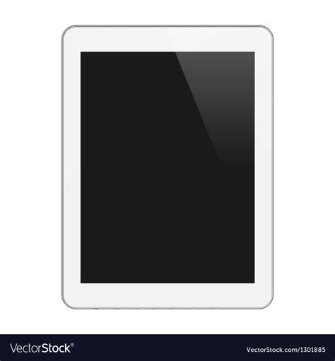 Realistic Tablet Pc With Blank Screen Vertical Vector Image