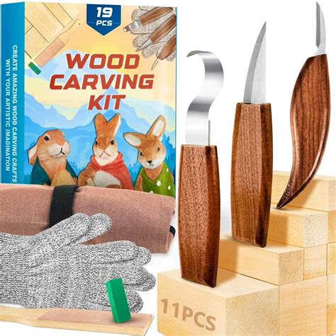 Wood Carving Kit 19pcs Wood Carving Tools For Beginners