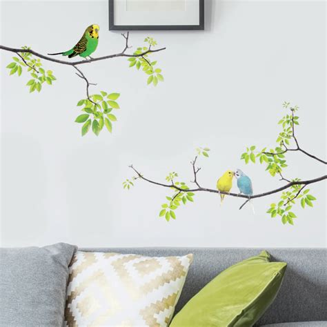 1pc Wall Decals Birds On Tree Peel And Stick Fresh Removable Wall