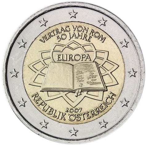 Austria 2 Euro 2007 50th Anniversary Of The Treaty Of Rome Eur2140