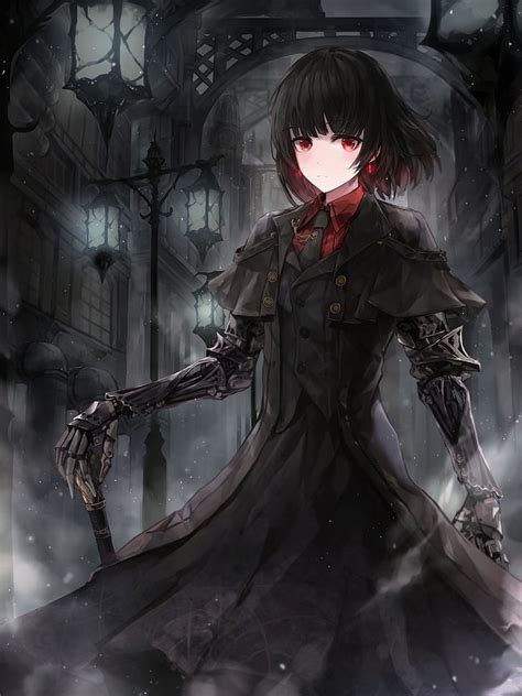 Anime Girl Red Eyes Black Hair Telegraph