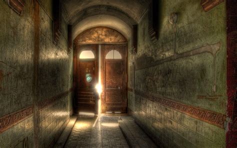 Download Hdr Light Door Man Made Hallway Hd Wallpaper