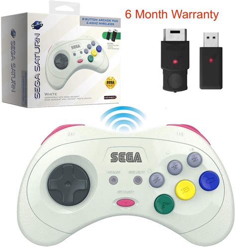Retro Bit 24 Ghz Wireless Controller 8 Button Sega Saturn Genesis