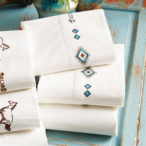 Western Bedding Sets: Twin Size Embroidered Southwest Sheet Set|Lone ...
