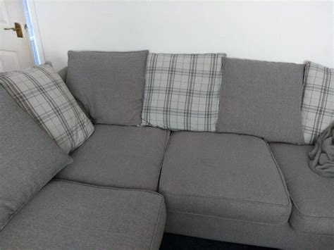 Reduced Dfs Grey Owen Pillow Back Right Hand Facing Arm Corner Sofa