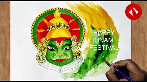 Happy Onam Festival Drawing Divart Youtube