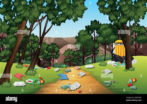 Litter In The Nature Park Stock Vector Image And Art Alamy