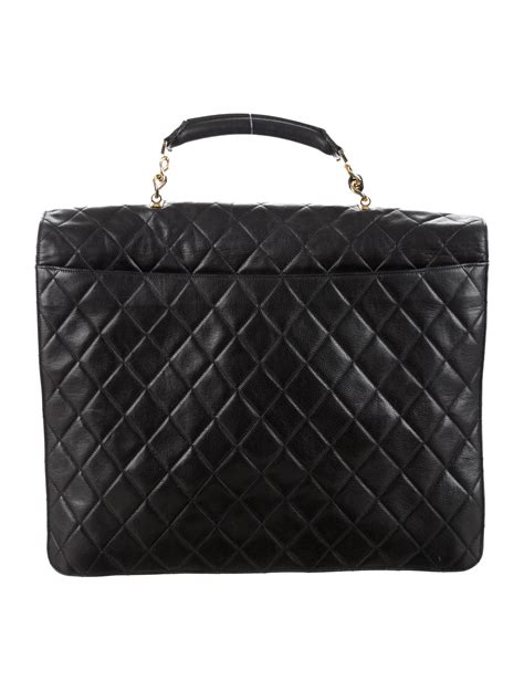 Chanel Quilted Leather Briefcase Handbags Cha144516 The Realreal