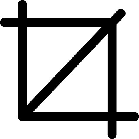 Cropping Tool Interface Square Symbol Of Straight Lines
