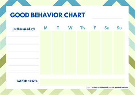Free Printable Good Behavior Chart