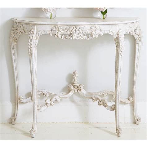 Provencal Marie Antoinette White Console Table Shabby Chic Console