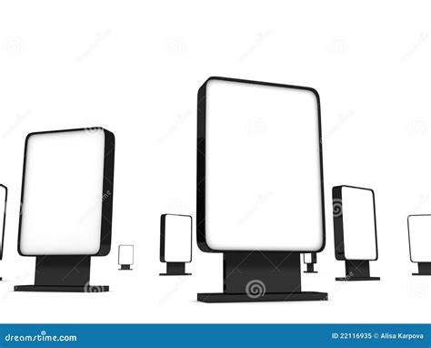 Blank Advertising Street Banners Stands Stock Illustration