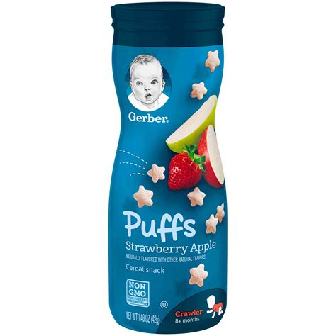 Save On Gerber Puffs Cereal Snack Banana Strawberry Apple Ct Order