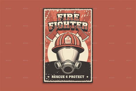 3 Vector Images Of Retro Firefighter Poster Vectors Graphicriver