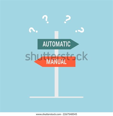 Automatic Vs Manual Choice Road Sign Stock Vector Royalty Free
