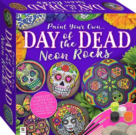 Paint Your Own Day Of The Dead Neon Rocks Small Kit Rock