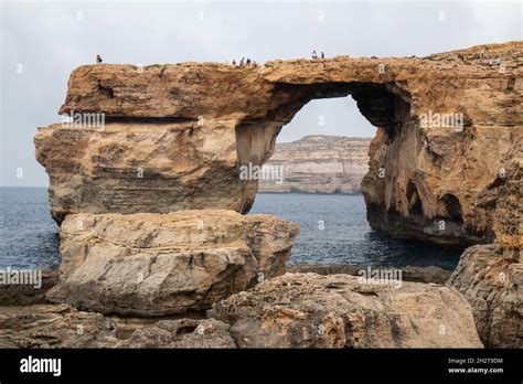 Azure Window Arch In Gozo Malta Before Collapse Stock Photo Alamy