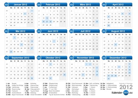 Kalender 2012