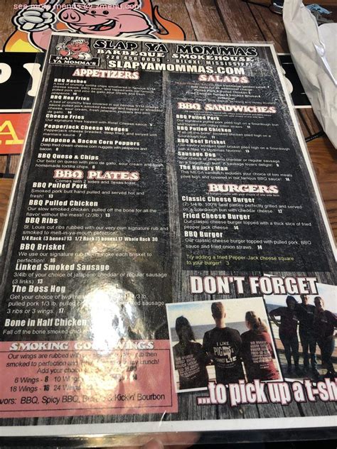 Menu At Slap Ya Mommas Bbq Biloxi Beach Blvd