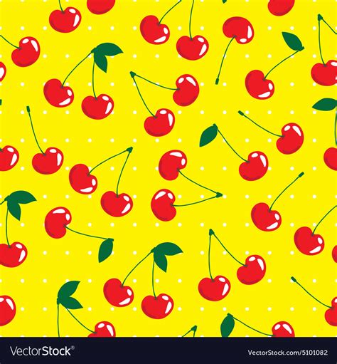 Cherry Seamless Pattern Background Royalty Free Vector Image