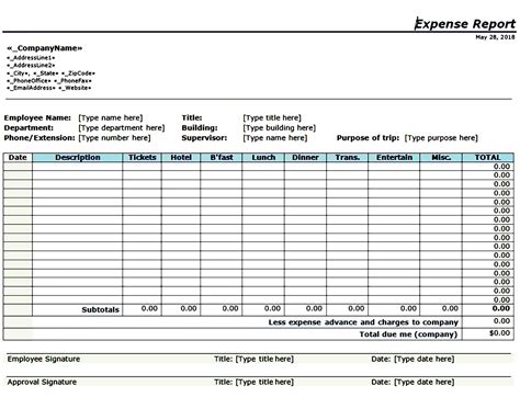 Accounts Expense Report Template Sample Images And Photos Finder
