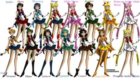 An Image Of Some Cartoon Characters With Different Outfits And Hair