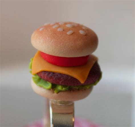 Cheeseburger Ring Polymer Clay Miniature Food Jewelry Tutorial