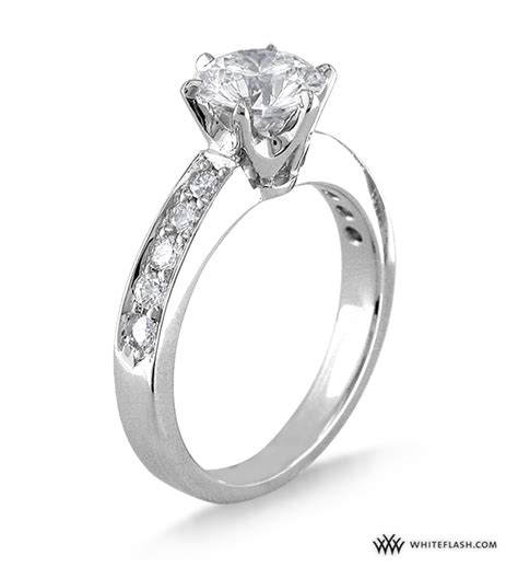Engagement Ring Whiteflash Tiffany Style Soliaire Bead Set Diamond