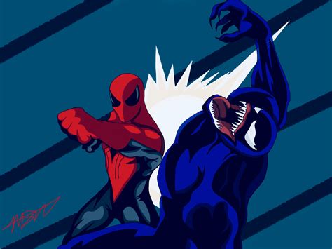 Spiderman Vs Venom Artwork Hd Superheroes 4k Wallpapers Images
