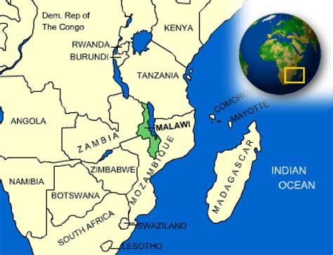 Malawi Karte Geschichte