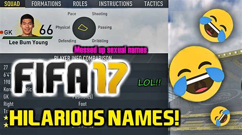 Fifa 17 Funniest Player Names Youtube