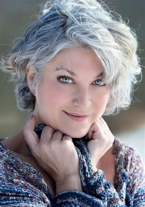 Beautiful Hairstyles For Year Old Women Grey Curly Hair Silver