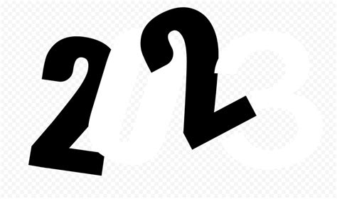 Black And White 2023 Text Logo Numbers Hd Png Citypng