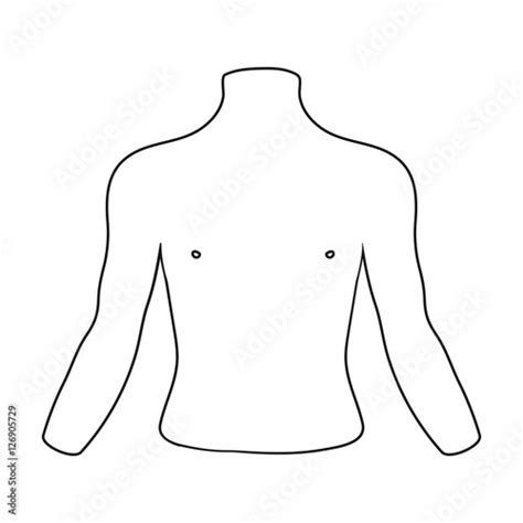 Chest Icon In Outline Style Isolated On White Background Part Of Body