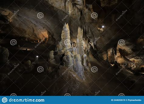 Stalactites Inside Lipa Cave In Montenegro Stock Image Image Of