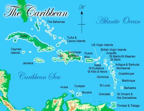 Map Of Caribbean Islands With Names World Map