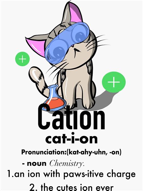 Cute Science Cat Cation Chemistry Design Chemistry Humor Graphic
