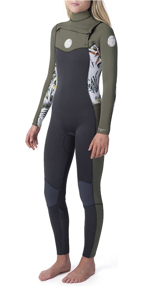 2019 Rip Curl Womens Dawn Patrol 3 2mm Chest Zip Wetsuit White WSM9CS