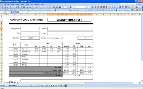 Time Sheets Excel Templates Within Payroll Weekly Timesheet Template