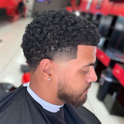 Curly Temp Fade Black Man Haircut Fade Temp Fade Haircut Black Boys