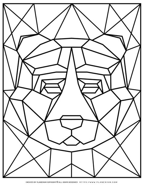 Animal Coloring Pages Geometric Bear Planerium Geometric Animals
