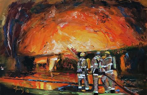 Firefighters Come First Painting By Josef Kelly Fine Art America