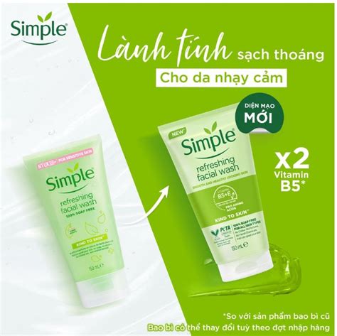 Sữa Rửa Mặt Simple Giúp Da Sạch Thoáng And Không Chứa Xà Phòng 150ml